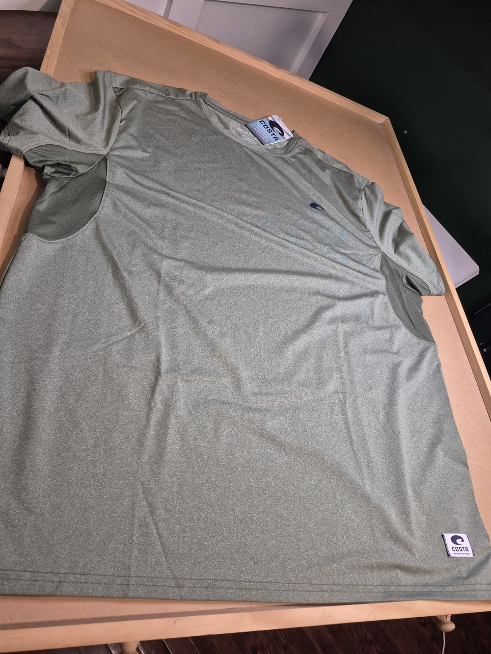 Costa Men's Short Sleeve Performance T-Shirt — Olive Green